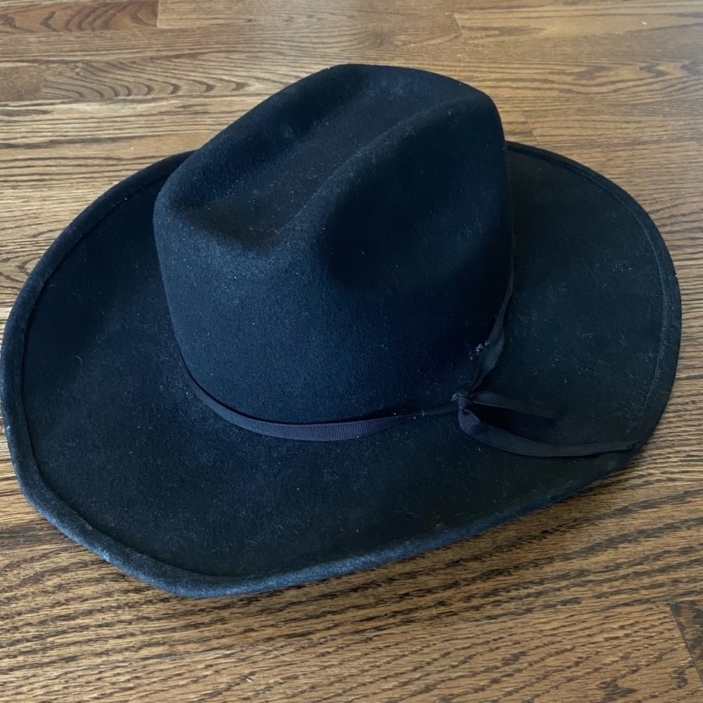 M&F Texas Western Products Youth Large Black Cowboy Hat 100% Wool Country Ranch